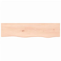 vidaXL Hyllplan 80x20x6 cm obehandlad massiv ek