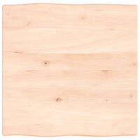 vidaXL Bordsskiva 60x60x2 cm obehandlad massiv ek levande kant