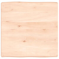 vidaXL Bordsskiva 60x60x(2-6) cm obehandlad massiv ek levande kant