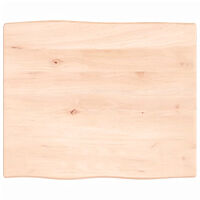 vidaXL Bordsskiva 60x50x2 cm obehandlad massiv ek levande kant