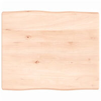 vidaXL Bordsskiva 60x50x(2-4) cm obehandlad massiv ek levande kant