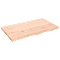 vidaXL Hyllplan 100x60x(2-4) cm obehandlad massiv ek