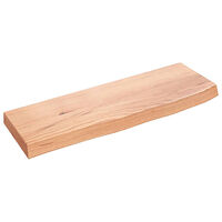 vidaXL Vägghylla ljusbrun 60x20x4 cm behandlad massiv ek