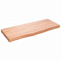 vidaXL Vägghylla ljusbrun 100x40x(2-6) cm behandlad massiv ek