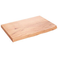 vidaXL Vägghylla ljusbrun 60x40x(2-4) cm behandlad massiv ek