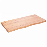vidaXL Vägghylla ljusbrun 100x50x(2-4) cm behandlad massiv ek