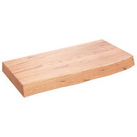 vidaXL Vägghylla ljusbrun 60x30x(2-6) cm behandlad massiv ek