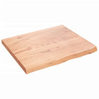 vidaXL Vägghylla ljusbrun 60x50x2 cm behandlad massiv ek