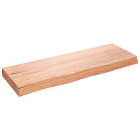 vidaXL Vägghylla ljusbrun 80x30x(2-6) cm behandlad massiv ek
