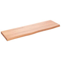 vidaXL Vägghylla ljusbrun 100x30x(2-4) cm behandlad massiv ek
