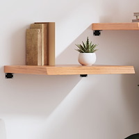 vidaXL Vägghylla ljusbrun 60x60x(2-6) cm behandlad massiv ek