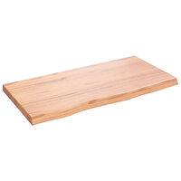 vidaXL Vägghylla ljusbrun 80x40x(2-4) cm behandlad massiv ek