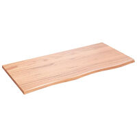 vidaXL Bordsskiva ljusbrun 100x50x2 cm behandlad massiv ek