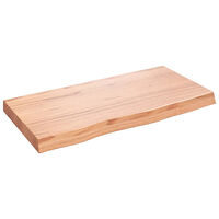 vidaXL Vägghylla ljusbrun 80x40x(2-6) cm behandlad massiv ek