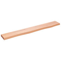 vidaXL Vägghylla ljusbrun 80x10x2 cm behandlad massiv ek