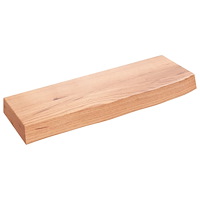 vidaXL Vägghylla ljusbrun 60x20x6 cm behandlad massiv ek