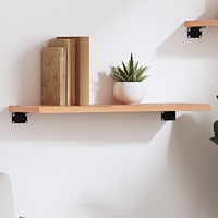vidaXL Vägghylla ljusbrun 60x20x2 cm behandlad massiv ek