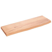 vidaXL Vägghylla ljusbrun 60x20x2 cm behandlad massiv ek