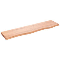 vidaXL Vägghylla ljusbrun 80x20x2 cm behandlad massiv ek
