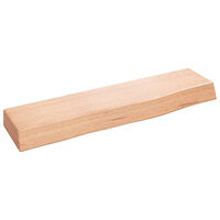 vidaXL Bordsskiva ljusbrun 40x10x4 cm behandlad massiv ek