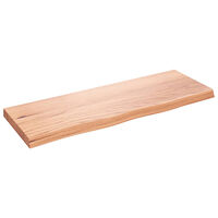 vidaXL Vägghylla ljusbrun 80x30x(2-4) cm behandlad massiv ek