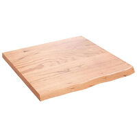 vidaXL Vägghylla ljusbrun 60x60x(2-4) cm behandlad massiv ek