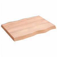 vidaXL Bordsskiva ljusbrun 80x60x(2-6) cm massivt trä levande kant