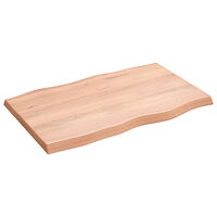 vidaXL Bordsskiva ljusbrun 80x50x(2-4) cm massivt trä levande kant