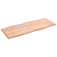 vidaXL Bordsskiva ljusbrun 100x40x2cm behandlad massiv ek levande kant
