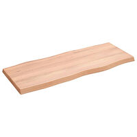 vidaXL Bordsskiva ljusbrun 100x40x(2-4)cm massivt trä levande kant