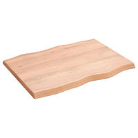 vidaXL Bordsskiva ljusbrun 80x60x(2-4) cm massivt trä levande kant