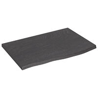 vidaXL Vägghylla mörkbrun 60x40x2 cm behandlad massiv ek