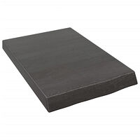 vidaXL Vägghylla mörkbrun 40x60x(2-6) cm behandlad massiv ek