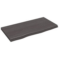 vidaXL Vägghylla mörkbrun 80x40x(2-4) cm behandlad massiv ek