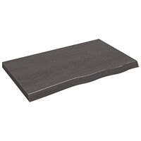 vidaXL Vägghylla mörkbrun 100x60x(2-6) cm behandlad massiv ek