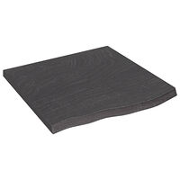 vidaXL Vägghylla mörkbrun 60x60x(2-4) cm behandlad massiv ek