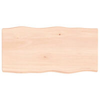 vidaXL Bordsskiva 80x40x(2-6) cm obehandlad massiv ek levande kant