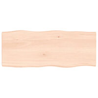 vidaXL Bordsskiva 100x40x(2-4) cm obehandlad massiv ek levande kant