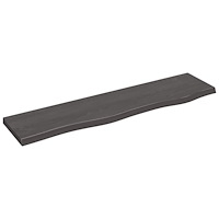 vidaXL Vägghylla mörkbrun 80x20x2 cm behandlad massiv ek