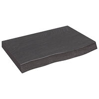 vidaXL Vägghylla mörkbrun 60x40x(2-6) cm behandlad massiv ek