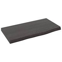 vidaXL Vägghylla mörkbrun 40x20x2 cm behandlad massiv ek