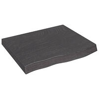 vidaXL Vägghylla mörkbrun 60x50x(2-6) cm behandlad massiv ek