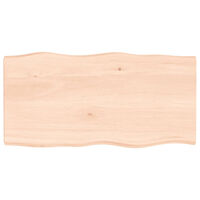 vidaXL Bordsskiva 100x50x(2-4) cm obehandlad massiv ek levande kant