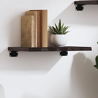 vidaXL Vägghylla mörkbrun 40x30x2 cm behandlad massiv ek