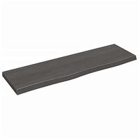 vidaXL Vägghylla mörkbrun 100x30x(2-4) cm behandlad massiv ek