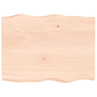 vidaXL Bordsskiva 80x60x(2-4) cm obehandlad massiv ek levande kant
