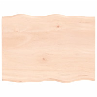 vidaXL Bordsskiva 80x60x2 cm obehandlad massiv ek levande kant