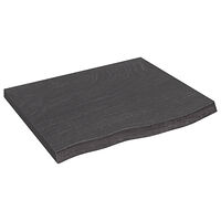 vidaXL Vägghylla mörkbrun 60x50x(2-4) cm behandlad massiv ek