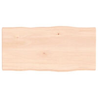 vidaXL Bordsskiva 80x40x(2-4) cm obehandlad massiv ek levande kant