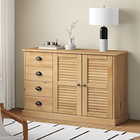 vidaXL Skänk med lådor VIGO 113x40x75 cm massiv furu